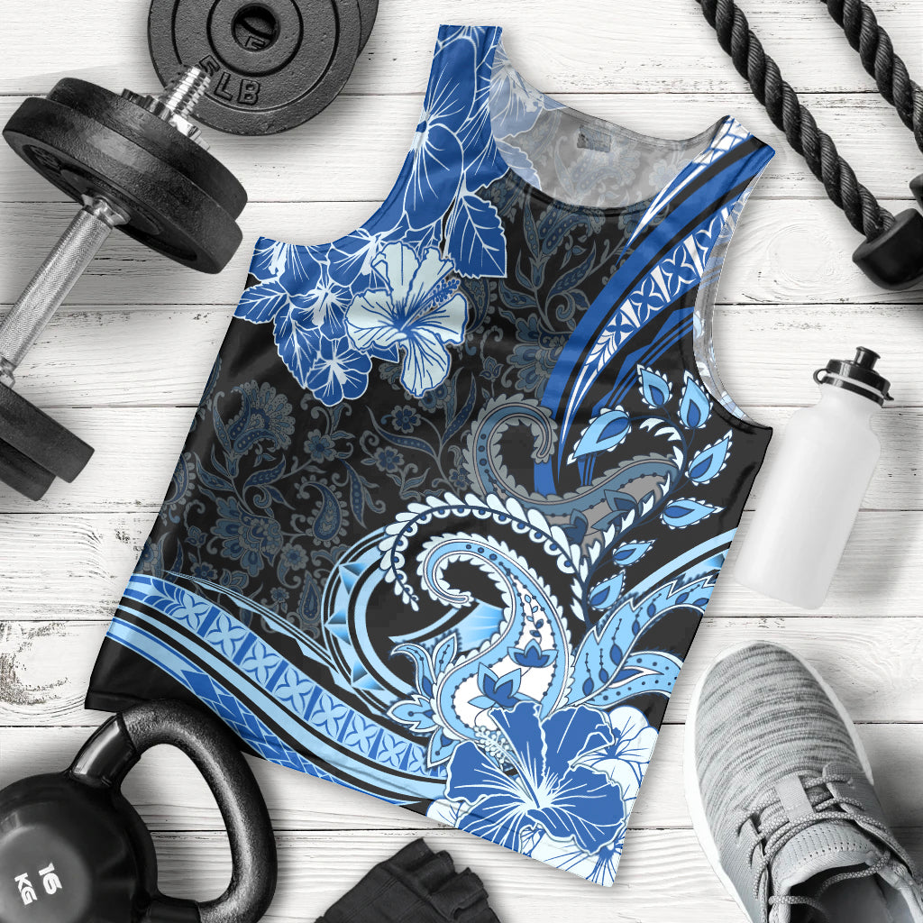 Polynesia Paisley Men Tank Top Mix Blue Polynesian Pattern LT05 - Polynesian Pride