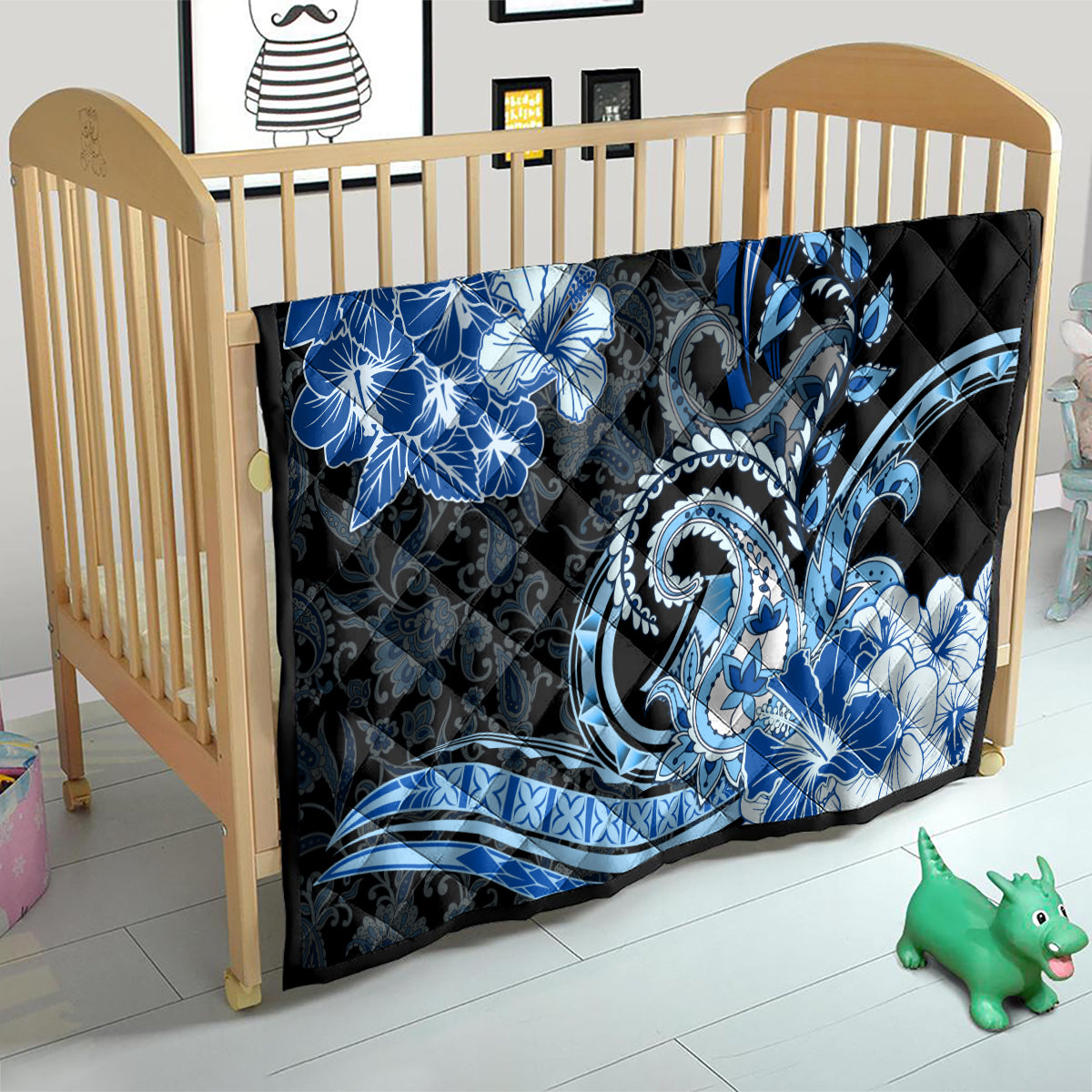 Polynesia Paisley Quilt Mix Blue Polynesian Pattern