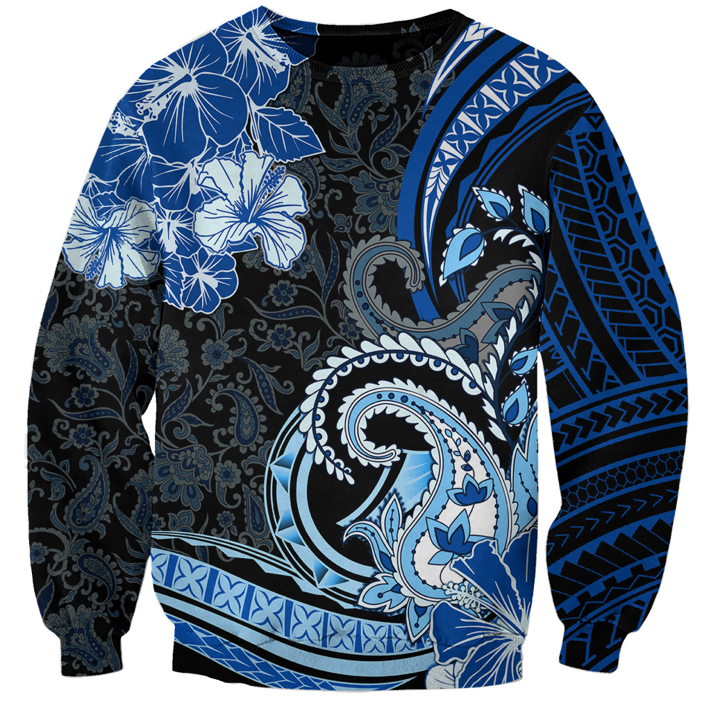 Polynesia Paisley Sweatshirt Mix Blue Polynesian Pattern LT05 Unisex Blue - Polynesian Pride