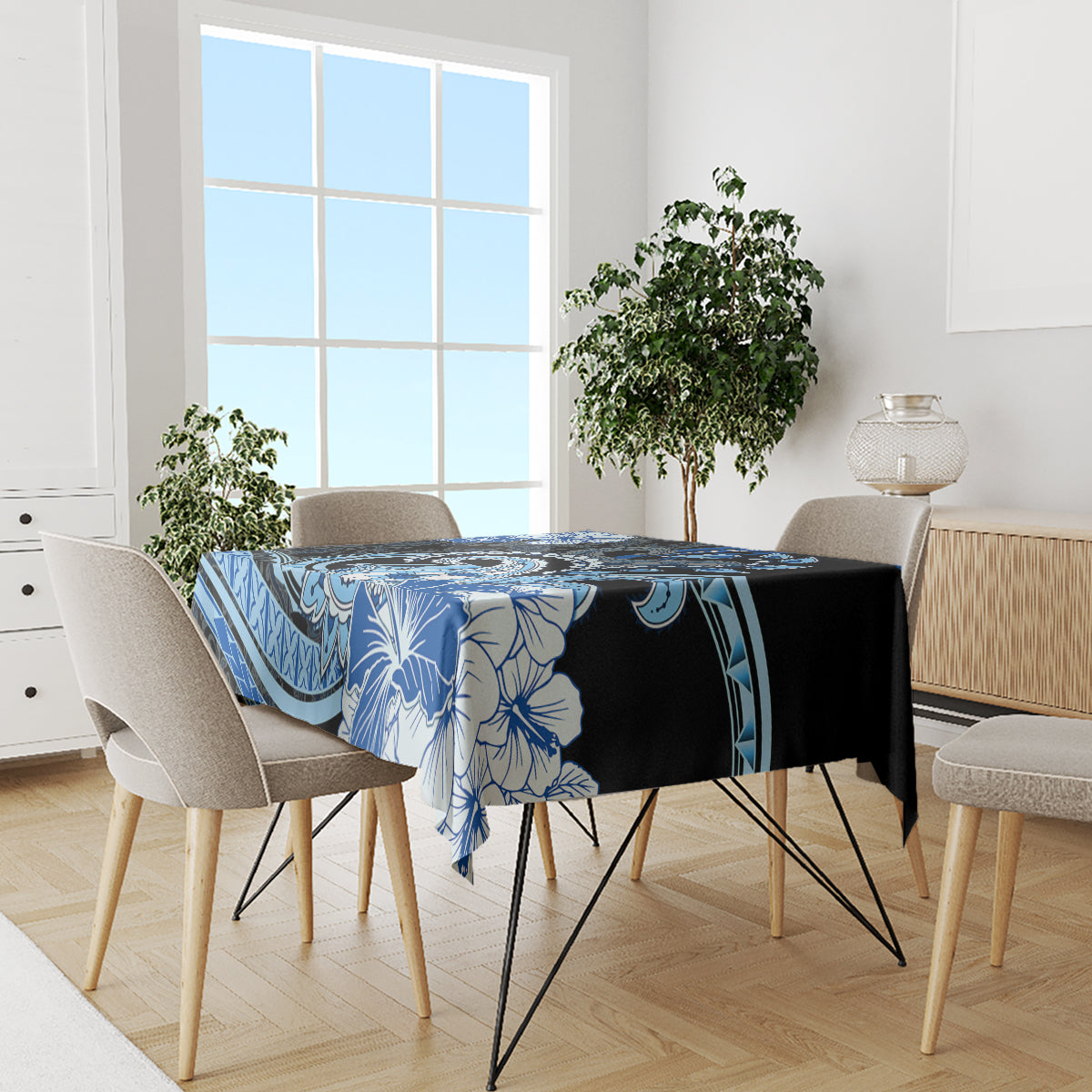 Polynesia Paisley Tablecloth Mix Blue Polynesian Pattern