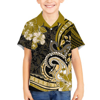 Polynesia Paisley Family Matching Summer Maxi Dress and Hawaiian Shirt Mix Gold Polynesian Pattern LT05 Son's Shirt Gold - Polynesian Pride