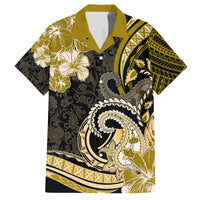 Polynesia Paisley Family Matching Tank Maxi Dress and Hawaiian Shirt Mix Gold Polynesian Pattern LT05 Dad's Shirt - Short Sleeve Gold - Polynesian Pride
