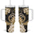 Polynesia Paisley Tumbler With Handle Mix Gold Polynesian Pattern