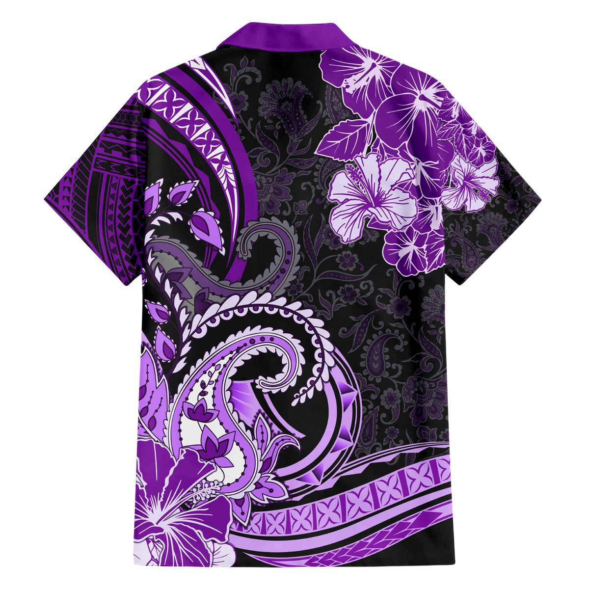 Polynesia Paisley Family Matching Short Sleeve Bodycon Dress and Hawaiian Shirt Mix Purple Polynesian Pattern LT05 - Polynesian Pride