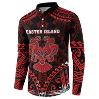 Personalised Easter Island Button Sweatshirt Polynesian Pattern Emblem