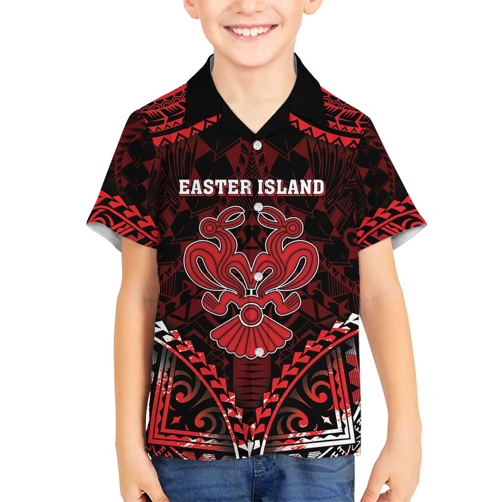 Personalised Easter Island Family Matching Off Shoulder Short Dress and Hawaiian Shirt Polynesian Pattern Emblem