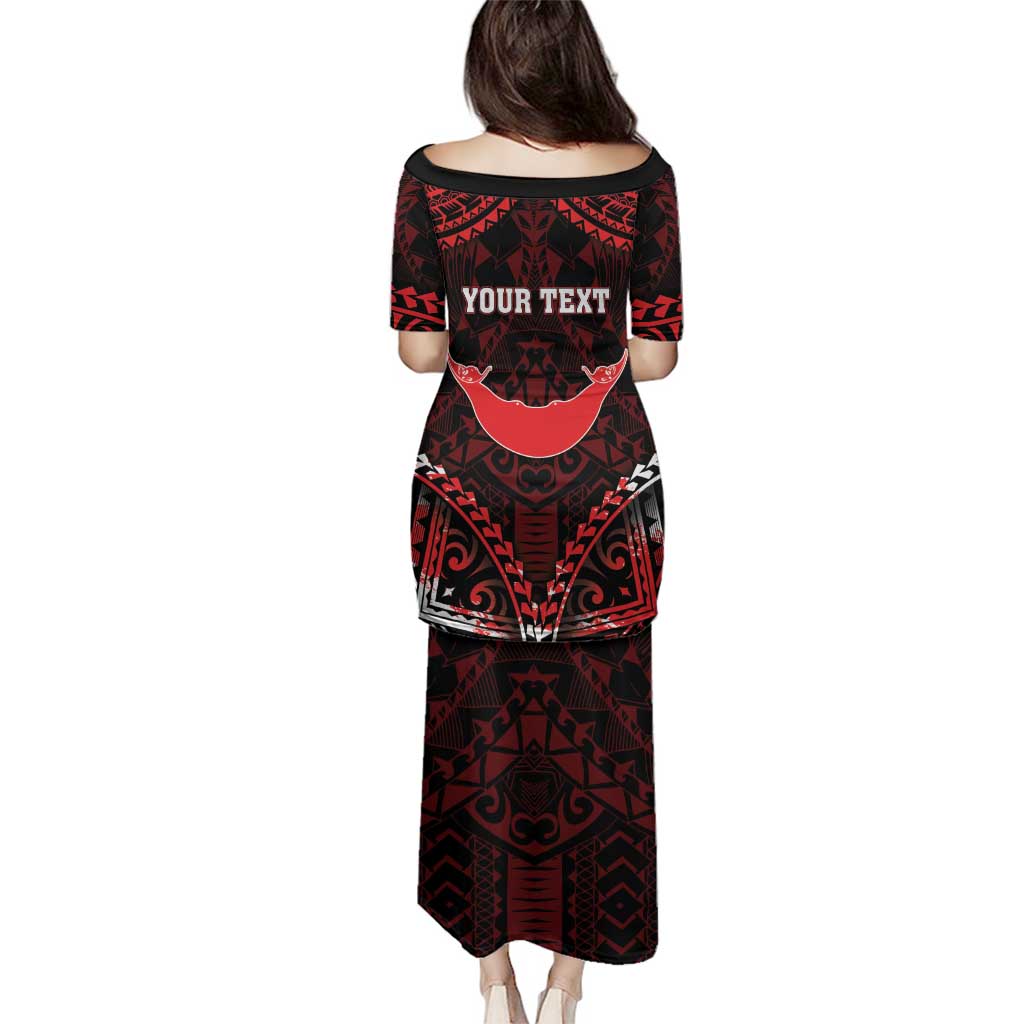 Personalised Easter Island Family Matching Puletasi and Hawaiian Shirt Polynesian Pattern Emblem