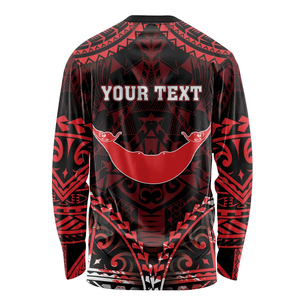 Personalised Easter Island Long Sleeve Shirt Polynesian Pattern Emblem
