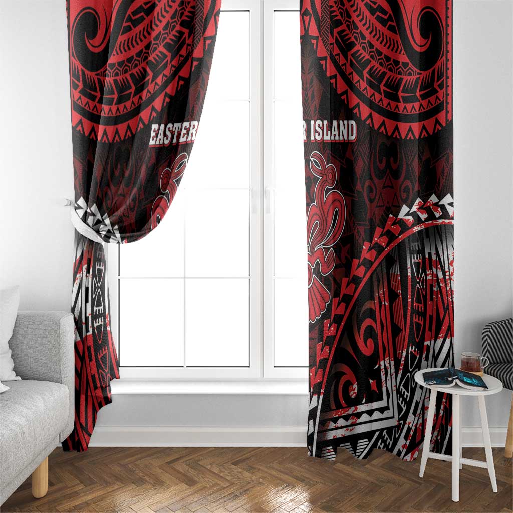 Easter Island Window Curtain Polynesian Pattern Emblem