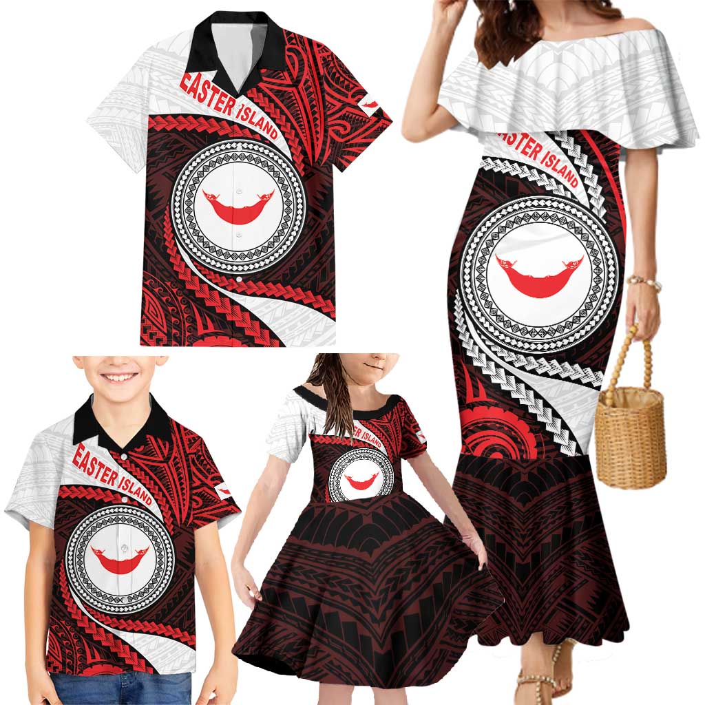 Easter Island Family Matching Mermaid Dress and Hawaiian Shirt Moai Statues Polynesian Style LT05 - Polynesian Pride