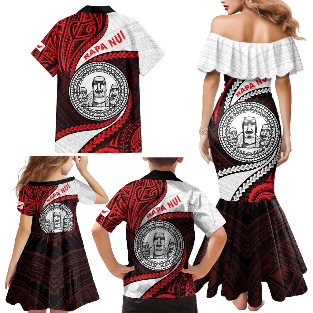 Easter Island Family Matching Mermaid Dress and Hawaiian Shirt Moai Statues Polynesian Style LT05 - Polynesian Pride