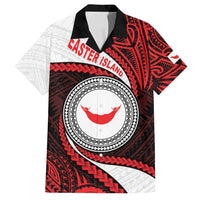 Easter Island Family Matching Off Shoulder Maxi Dress and Hawaiian Shirt Moai Statues Polynesian Style LT05 Dad's Shirt - Short Sleeve Red - Polynesian Pride