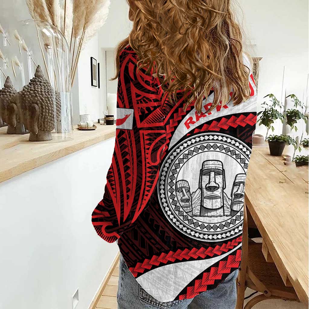 Easter Island Women Casual Shirt Moai Statues Polynesian Style LT05 - Polynesian Pride