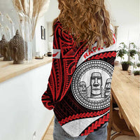 Easter Island Women Casual Shirt Moai Statues Polynesian Style LT05 - Polynesian Pride