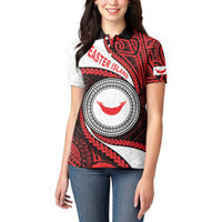 Easter Island Women Polo Shirt Moai Statues Polynesian Style LT05 - Polynesian Pride