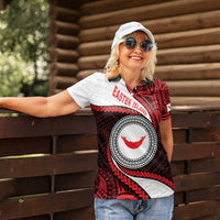 Easter Island Women Polo Shirt Moai Statues Polynesian Style LT05 - Polynesian Pride