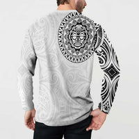 New Zealand Aotearoa Button Sweatshirt Maori Te Mata O Rongokako LT05 - Polynesian Pride
