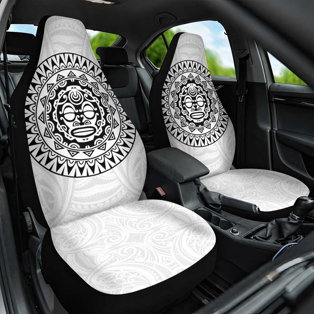 New Zealand Aotearoa Car Seat Cover Maori Te Mata O Rongokako LT05 One Size White - Polynesian Pride