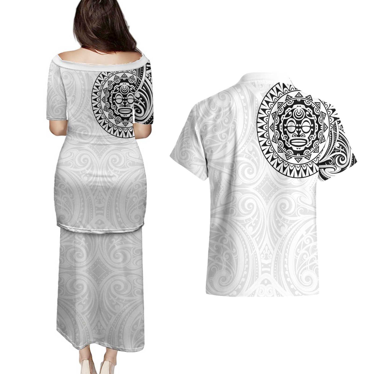 New Zealand Aotearoa Couples Matching Puletasi and Hawaiian Shirt Maori Te Mata O Rongokako LT05 - Polynesian Pride