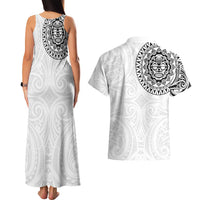 New Zealand Aotearoa Couples Matching Tank Maxi Dress and Hawaiian Shirt Maori Te Mata O Rongokako LT05 - Polynesian Pride