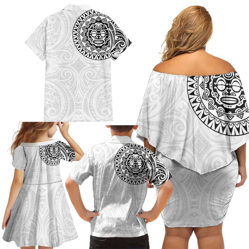New Zealand Aotearoa Family Matching Off Shoulder Short Dress and Hawaiian Shirt Maori Te Mata O Rongokako LT05 - Polynesian Pride