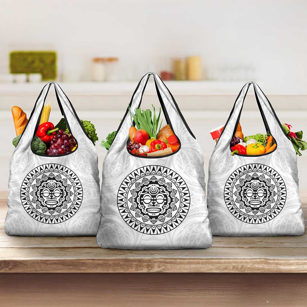 New Zealand Aotearoa Grocery Bag Maori Te Mata O Rongokako LT05 3-pack One Size White - Polynesian Pride