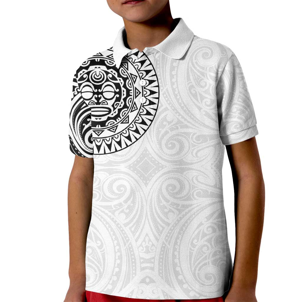 New Zealand Aotearoa Kid Polo Shirt Maori Te Mata O Rongokako LT05 Kid White - Polynesian Pride