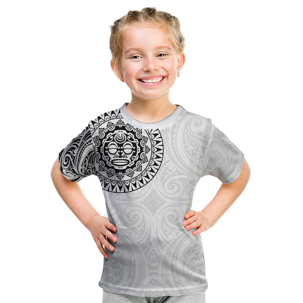 New Zealand Aotearoa Kid T Shirt Maori Te Mata O Rongokako LT05 White - Polynesian Pride