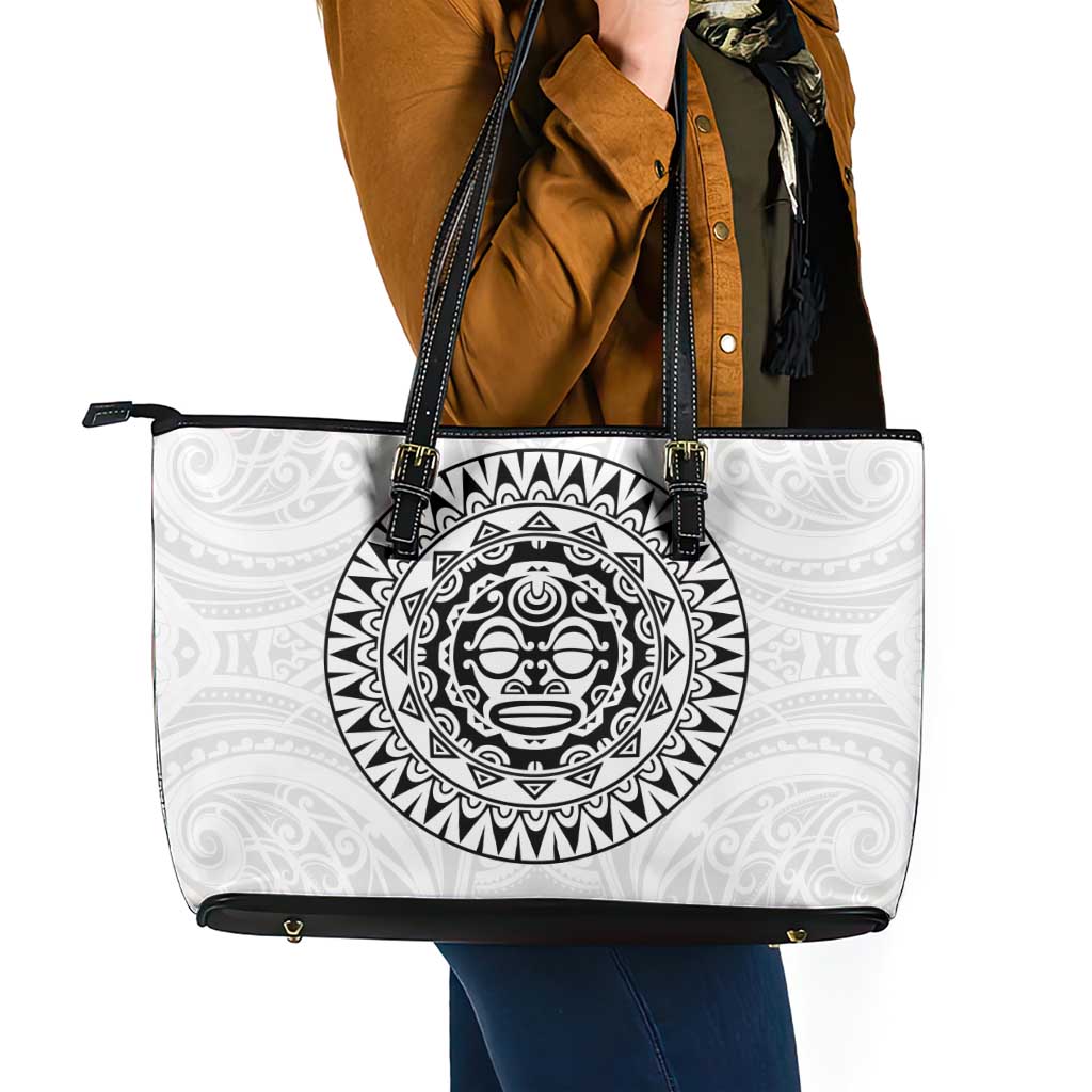 New Zealand Aotearoa Leather Tote Bag Maori Te Mata O Rongokako LT05 - Polynesian Pride