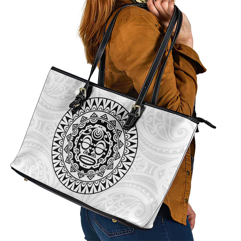 New Zealand Aotearoa Leather Tote Bag Maori Te Mata O Rongokako LT05 - Polynesian Pride
