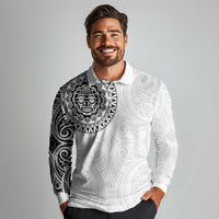 New Zealand Aotearoa Long Sleeve Polo Shirt Maori Te Mata O Rongokako LT05 - Polynesian Pride
