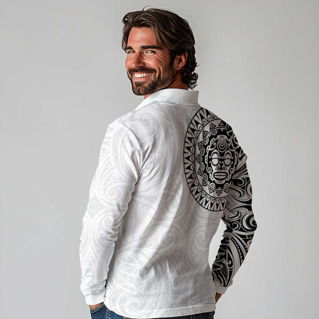 New Zealand Aotearoa Long Sleeve Polo Shirt Maori Te Mata O Rongokako LT05 - Polynesian Pride