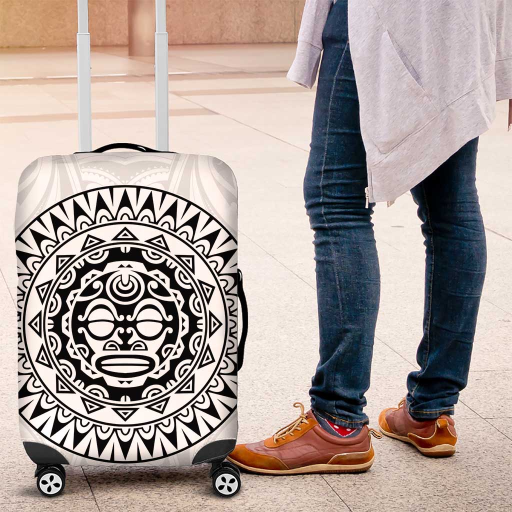 New Zealand Aotearoa Luggage Cover Maori Te Mata O Rongokako LT05 White - Polynesian Pride