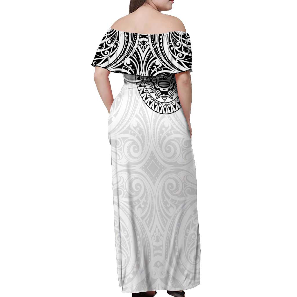 New Zealand Aotearoa Off Shoulder Maxi Dress Maori Te Mata O Rongokako LT05 - Polynesian Pride