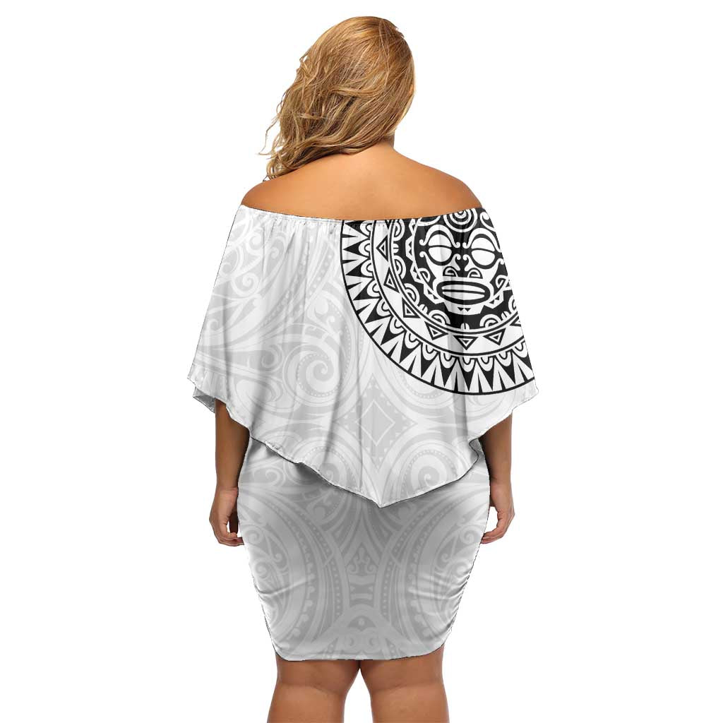 New Zealand Aotearoa Off Shoulder Short Dress Maori Te Mata O Rongokako LT05 - Polynesian Pride