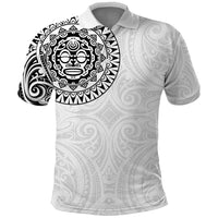 New Zealand Aotearoa Polo Shirt Maori Te Mata O Rongokako LT05 White - Polynesian Pride