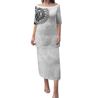 New Zealand Aotearoa Puletasi Maori Te Mata O Rongokako LT05 Long Dress White - Polynesian Pride