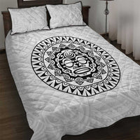 New Zealand Aotearoa Quilt Bed Set Maori Te Mata O Rongokako LT05 White - Polynesian Pride