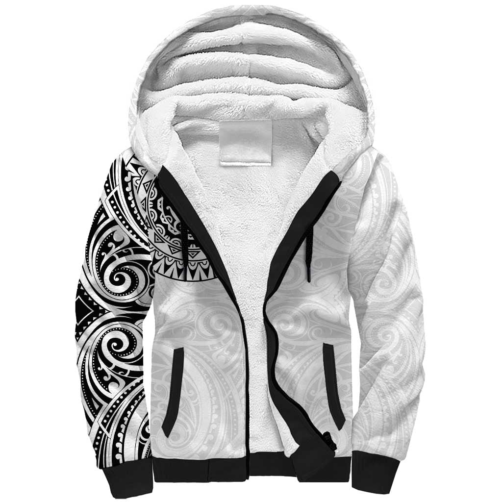 New Zealand Aotearoa Sherpa Hoodie Maori Te Mata O Rongokako LT05 Unisex White - Polynesian Pride