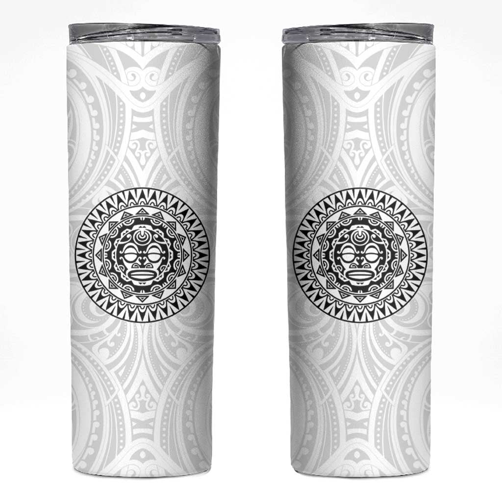 New Zealand Aotearoa Skinny Tumbler Maori Te Mata O Rongokako LT05 White - Polynesian Pride