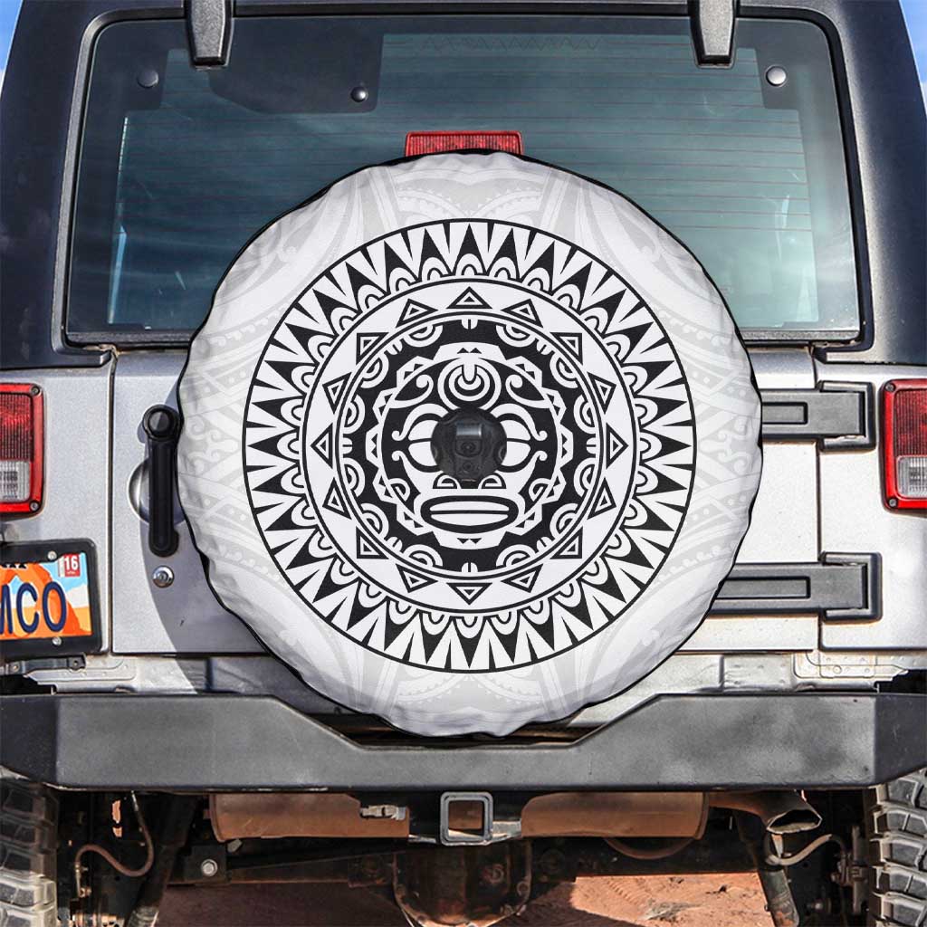 New Zealand Aotearoa Spare Tire Cover Maori Te Mata O Rongokako LT05 White - Polynesian Pride