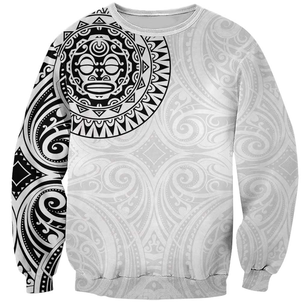 New Zealand Aotearoa Sweatshirt Maori Te Mata O Rongokako LT05 Unisex White - Polynesian Pride