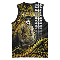 Hawaii Kuhio The Citizen Prince Basketball Jersey Gold Polynesian Tribal Tattoo