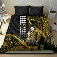 Hawaii Kuhio The Citizen Prince Bedding Set Gold Polynesian Tribal Tattoo