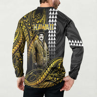 Hawaii Kuhio The Citizen Prince Button Sweatshirt Gold Polynesian Tribal Tattoo