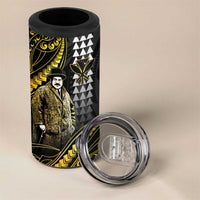 Hawaii Kuhio The Citizen Prince 4 in 1 Can Cooler Tumbler Gold Polynesian Tribal Tattoo LT05 - Polynesian Pride