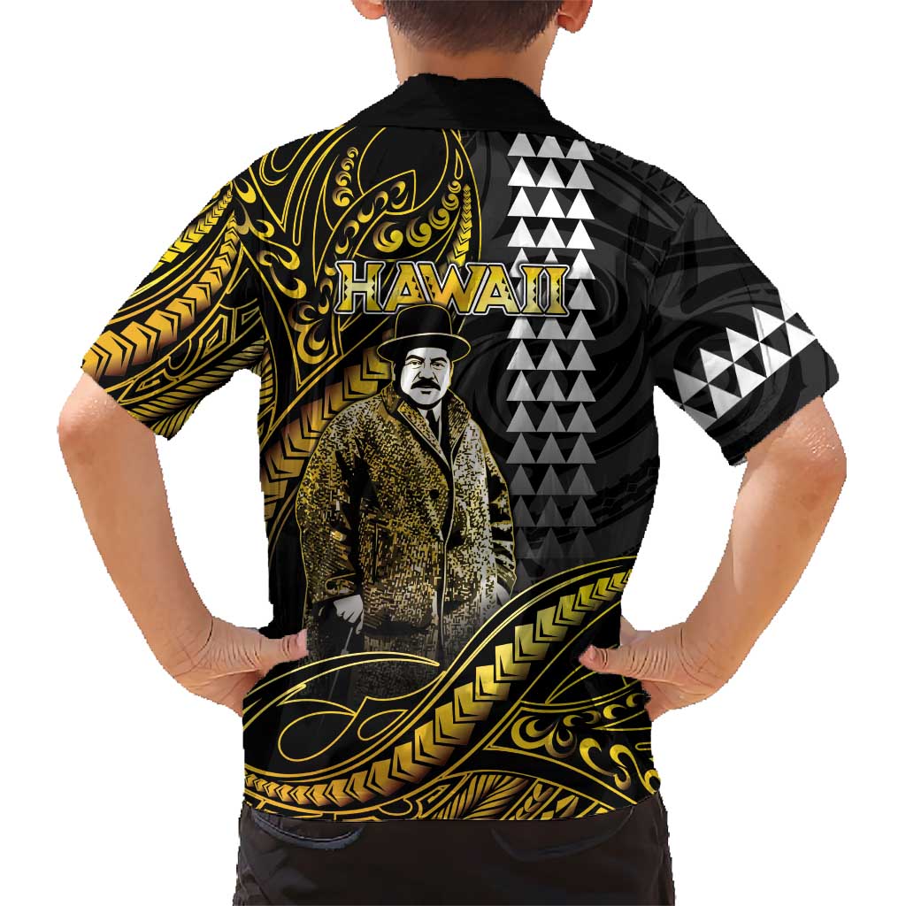Hawaii Kuhio The Citizen Prince Family Matching Mermaid Dress and Hawaiian Shirt Gold Polynesian Tribal Tattoo LT05 - Polynesian Pride
