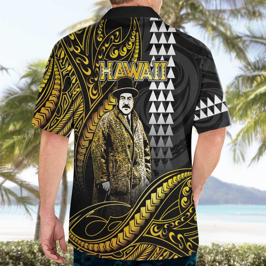 Hawaii Kuhio The Citizen Prince Hawaiian Shirt Gold Polynesian Tribal Tattoo
