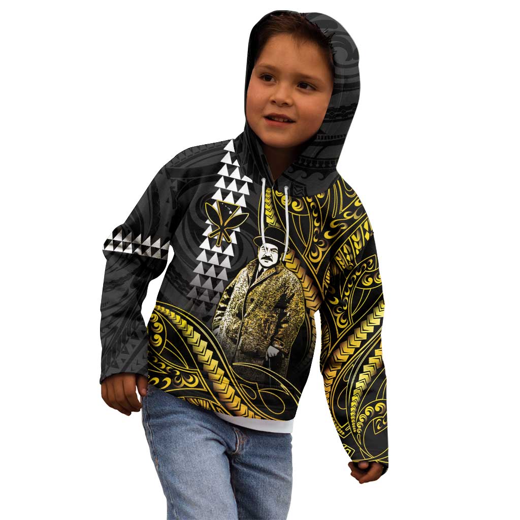 Hawaii Kuhio The Citizen Prince Kid Hoodie Gold Polynesian Tribal Tattoo LT05 - Polynesian Pride