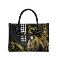 Hawaii Kuhio The Citizen Prince Leather Bag Gold Polynesian Tribal Tattoo LT05 - Polynesian Pride